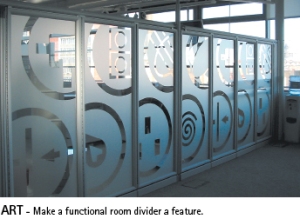 frosted glass, room divider, glass highlighting